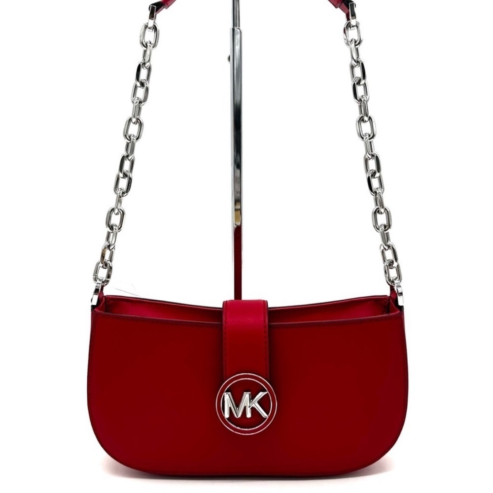 Michael Kors Small Carmen Pouchette Shoulder Bag Red